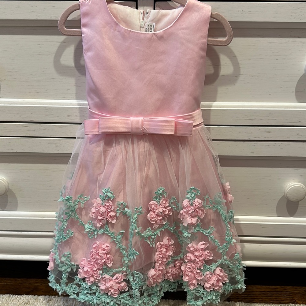 Baby Girl Floral Pink Formal Dress